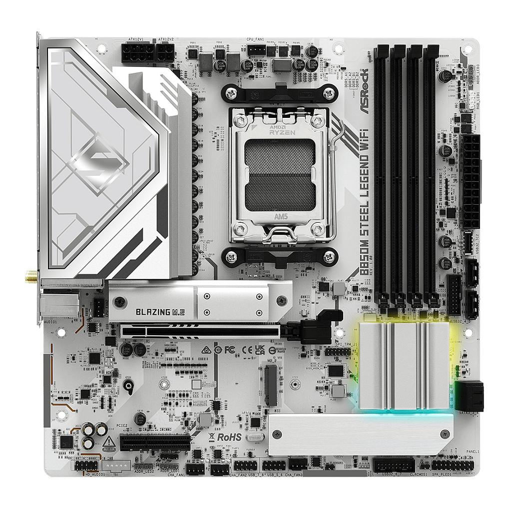 Pllakë Amë MB AMD ASRock B850M Steel Legend WiFi, AM5, B850, Micro ATX, DDR5, WiFi 7, 2.5GbE - 2