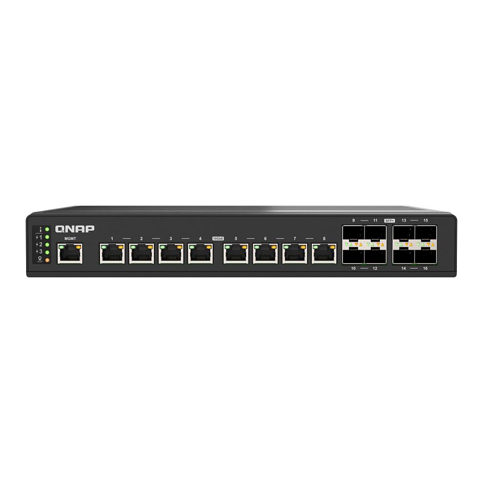Switch QNAP QSW-IM3216-8S8T, 16 Porta 10GbE, 8x SFP+, 8x RJ45, Switching Capacity 320Gbps, L2 Managed, Fanless, IP20 - Zezë