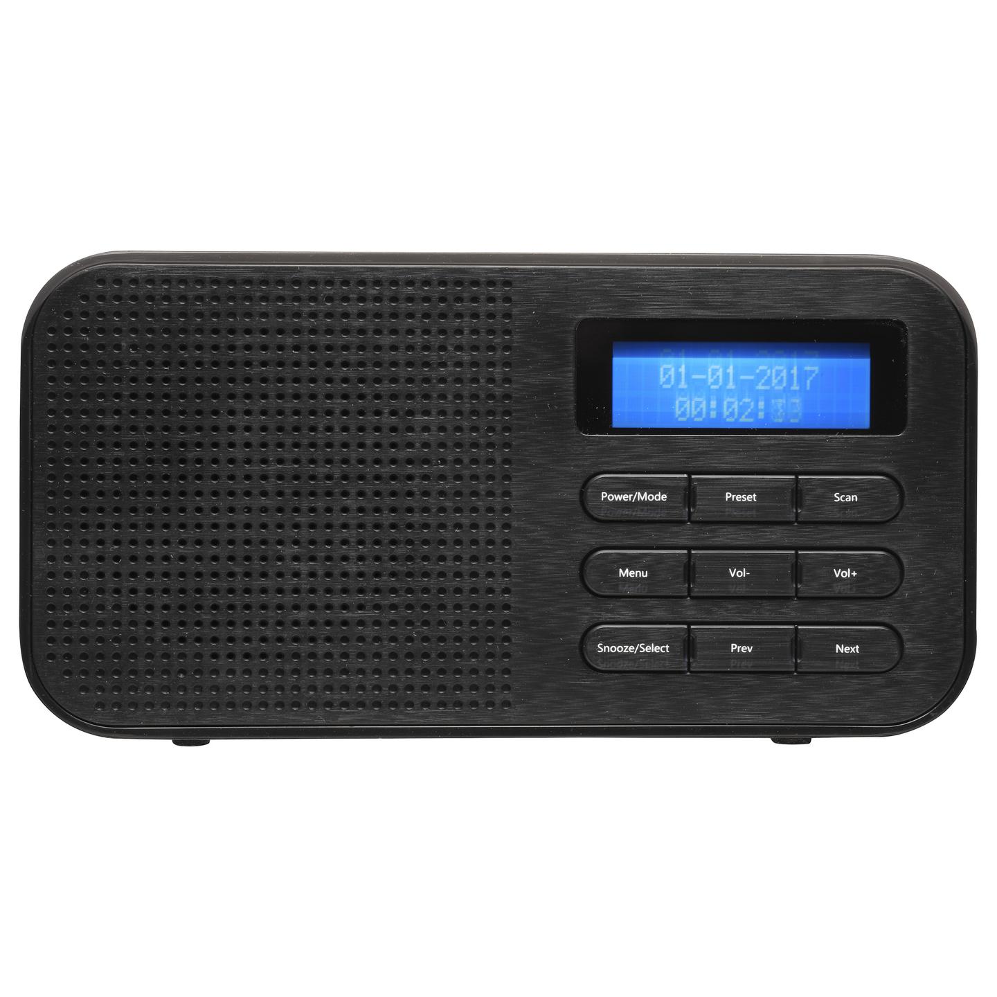 Radio portative Denver DAB-42, DAB+, FM, 1 W RMS, Ekran LCD, Dalje për Kufje 3,5 mm, Antenë e jashtme - Zezë - 4