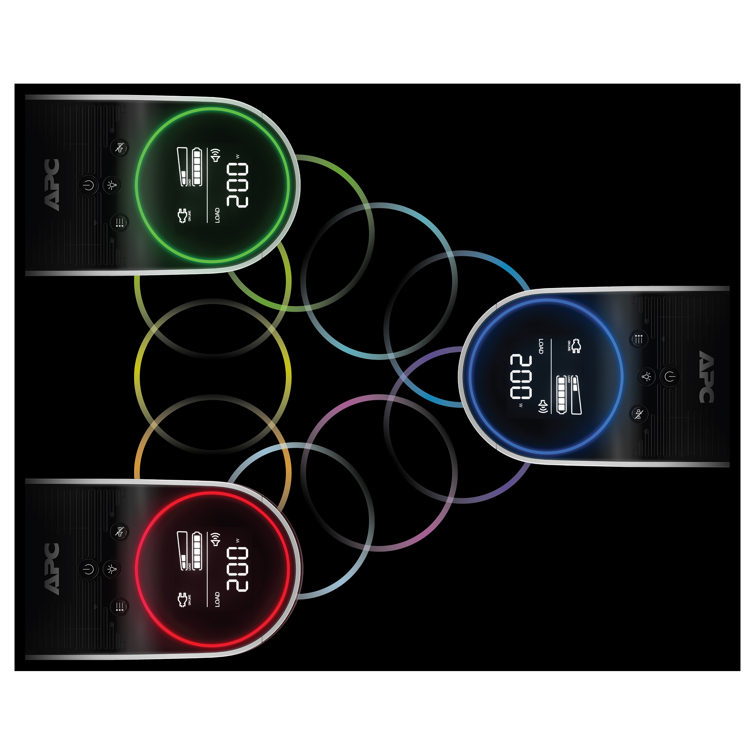 APC Back-UPS Pro BGM2200B-GR – 2200VA / 1320W Line-Interactive UPS me AVR, Pure Sine Wave, RGB Lighting, USB dhe Schuko + IEC Outlets – Zezë - 8