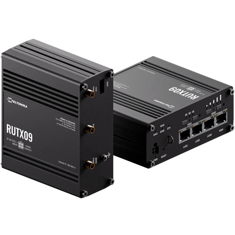 Teltonika, RUTX09, Ruter Industrial, 4G LTE Cat 6, Dual SIM, 4× Gigabit Ethernet, USB 2.0, GNSS – Zezë