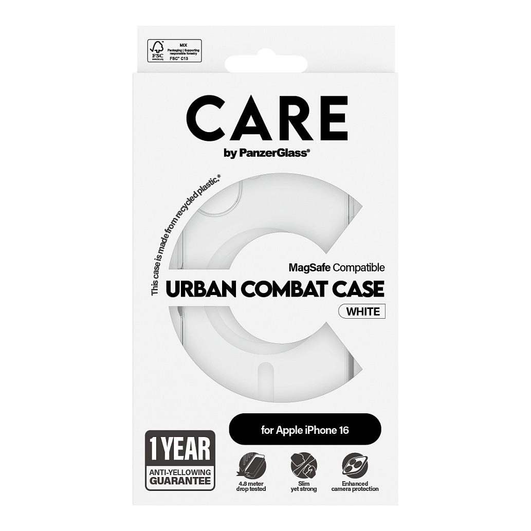 Aksesorë për telefon CARE by PanzerGlass Urban Combat / Case / MagSafe / iPhone 16 - Transparente - 3