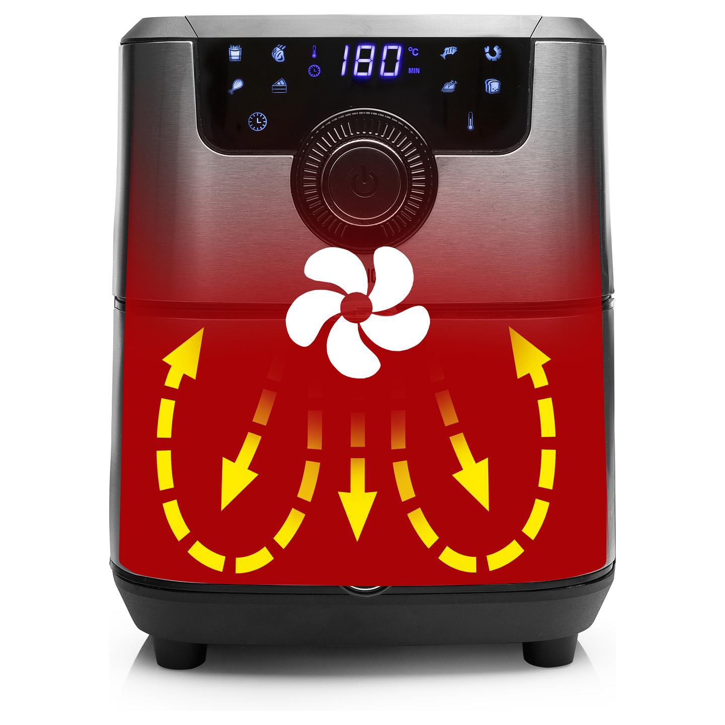 Fryer Princess Smart Aerofryer / 182037 / 4.5L / 1500W / 8 Programe / 80–200°C / LCD / Wi-Fi / Keep Warm – Argjend/Zezë - 9