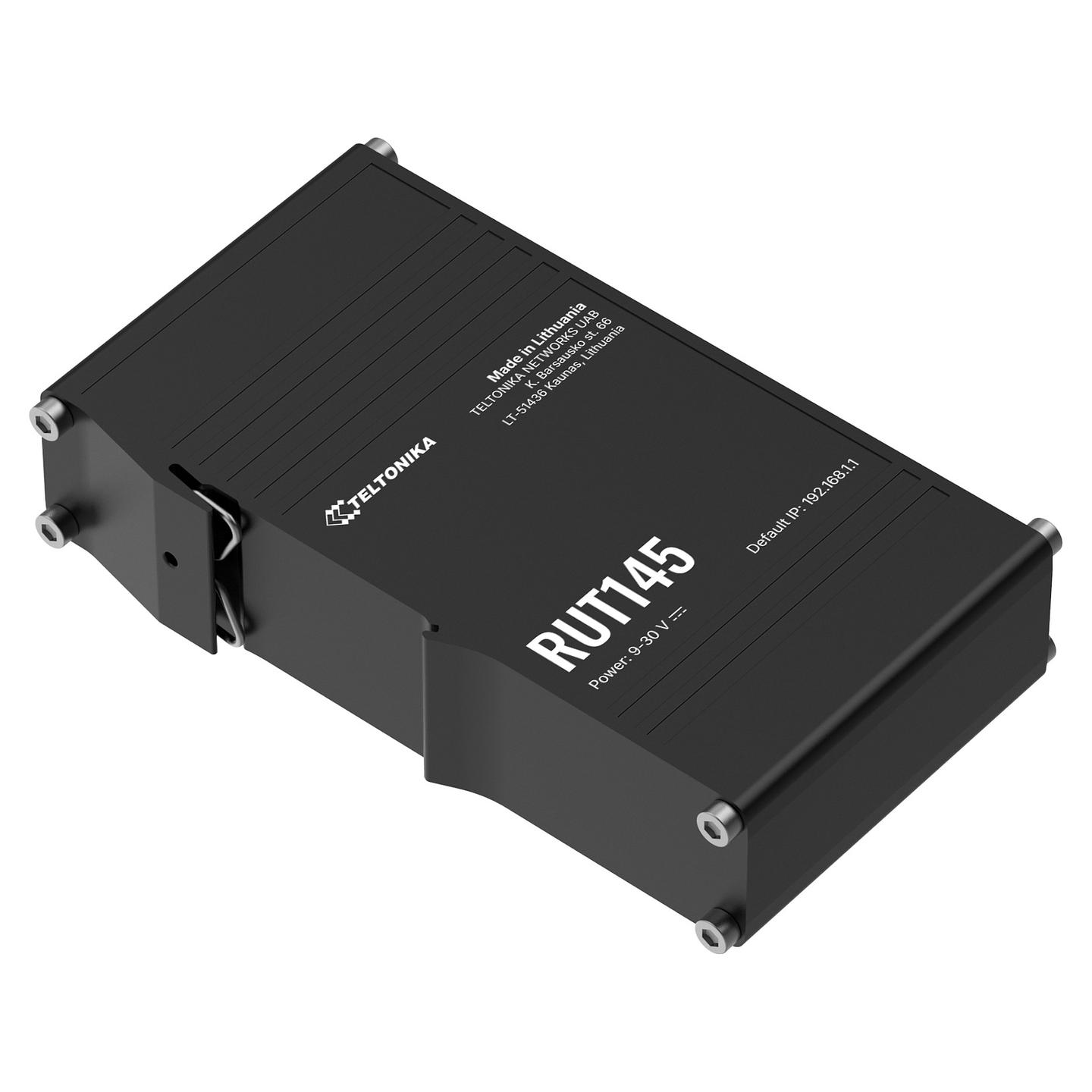 Ruter Industrial Teltonika RUT145, Wi-Fi 4, 2× RJ45 10/100Mbps, RS485, DIN Rail - Zezë - 2