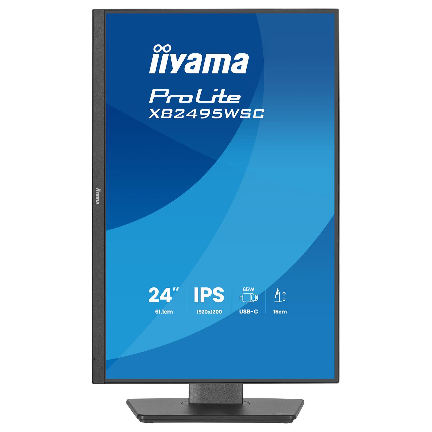 Monitor Iiyama ProLite XB2495WSC-B1 / 24.1″ / WUXGA IPS / 100 Hz / 4 ms / USB-C + DP + HDMI + USB Hub - Zezë - 2