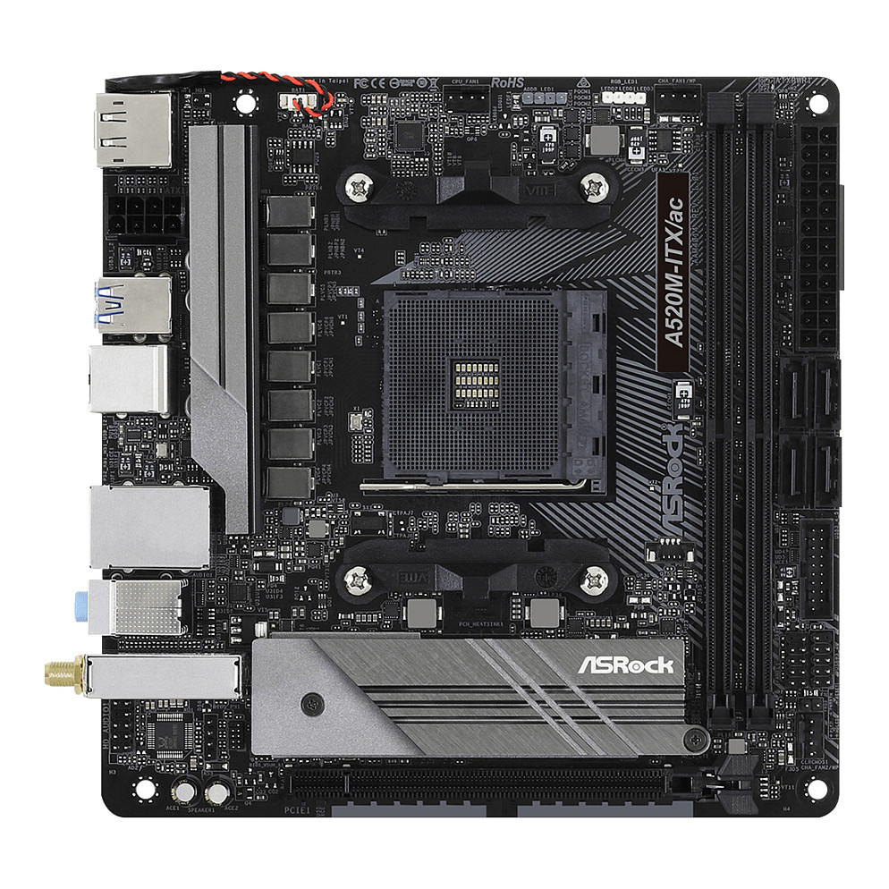 Pllakë Amë AMD AM4 ASROCK A520M-ITX/AC / DDR4 / HDMI - 2