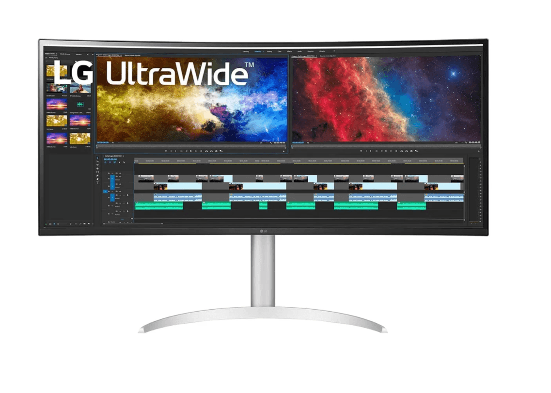 Monitor LG UltraWide 38BQ85C-W, 37.5", UWQHD+ IPS Curved, 75Hz, 5ms, 2x HDMI+DP+USB-C+USB - Bardhë/Argjend