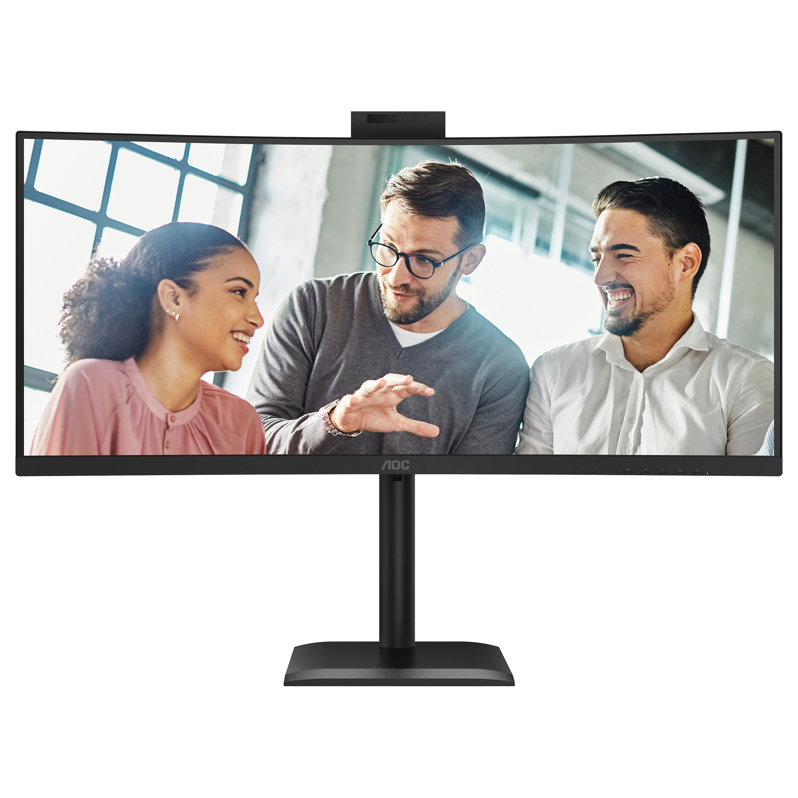 Monitor AOC CU34E4CV / 34"/ UltraWide Quad HD VA / LED / Curved / 120 Hz / 4 ms / Webcam / HDMI+USB+DP+HDCP - Zezë - 5