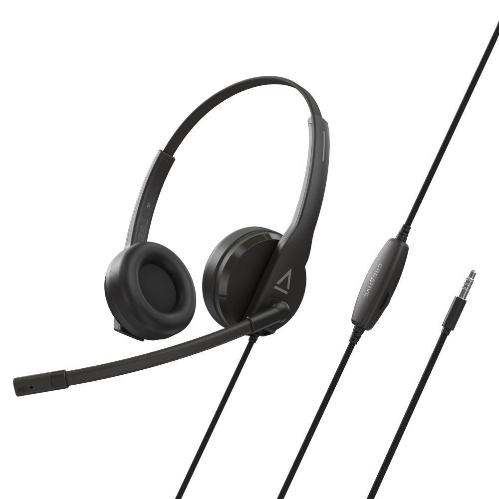 Kufje me kabllo Creative HS-230 / 51EF1110AA000 / On-Ear / 40mm Neodymium / 3.5mm AUX / USB-A / Mikrofon Noise-Cancelling – Zezë - 1