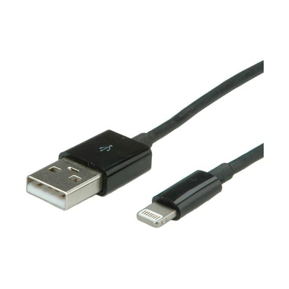 Kabllo USB VALUE / Lightning në USB-A / 1.8m - Zezë