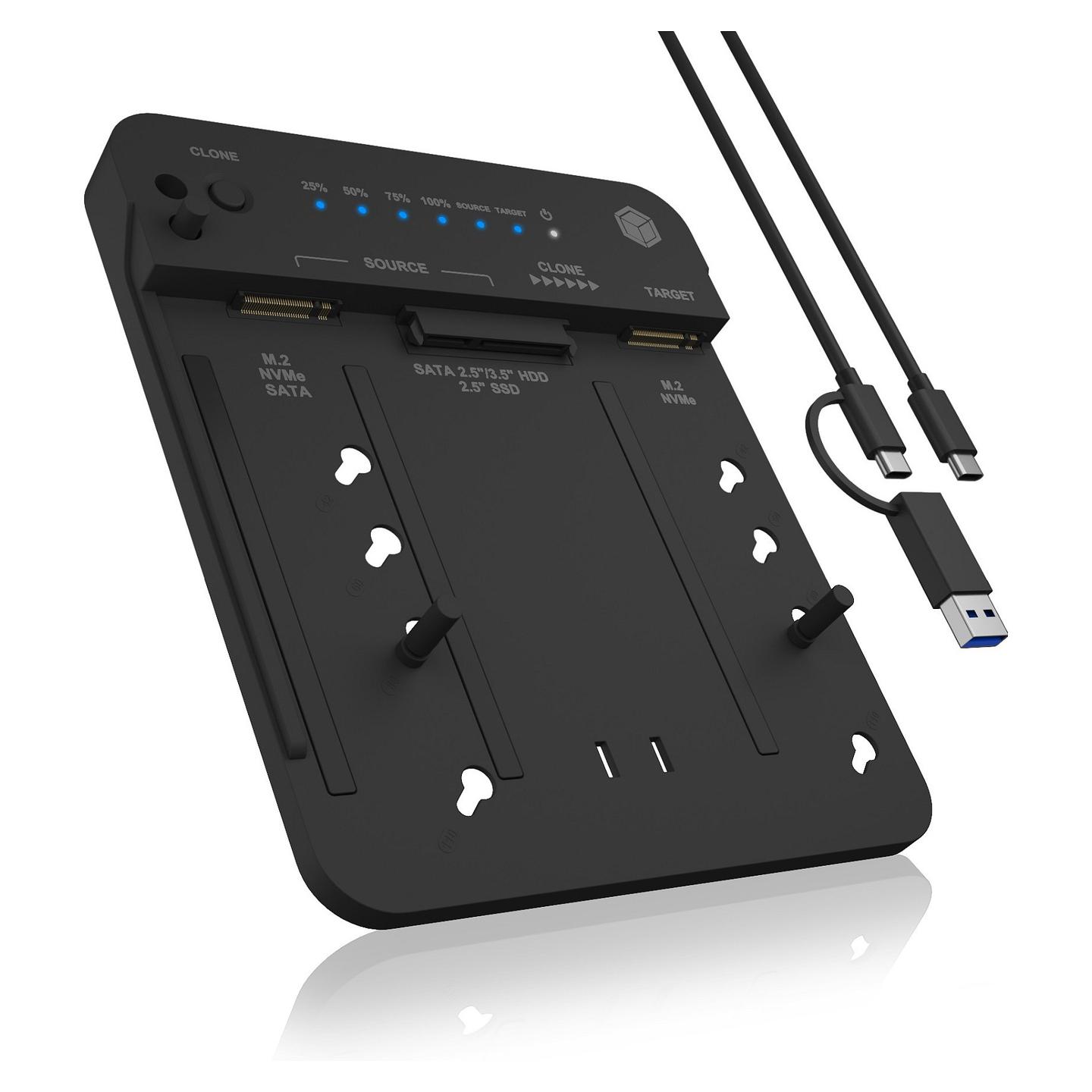Docking Station ICY BOX IB-2913MCL-C31 / M.2 NVMe / SATA HDD/SSD 2.5"/3.5" / USB 3.2 Gen 2 / 10Gb/s / Klonim – Zezë - 12
