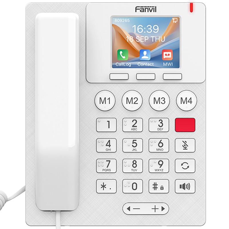 Telefon VoIP Fanvil X306, ekran 3.5" me ngjyra, Wi-Fi 6, Bluetooth 5.0, taste me Braille, PoE - Bardhë