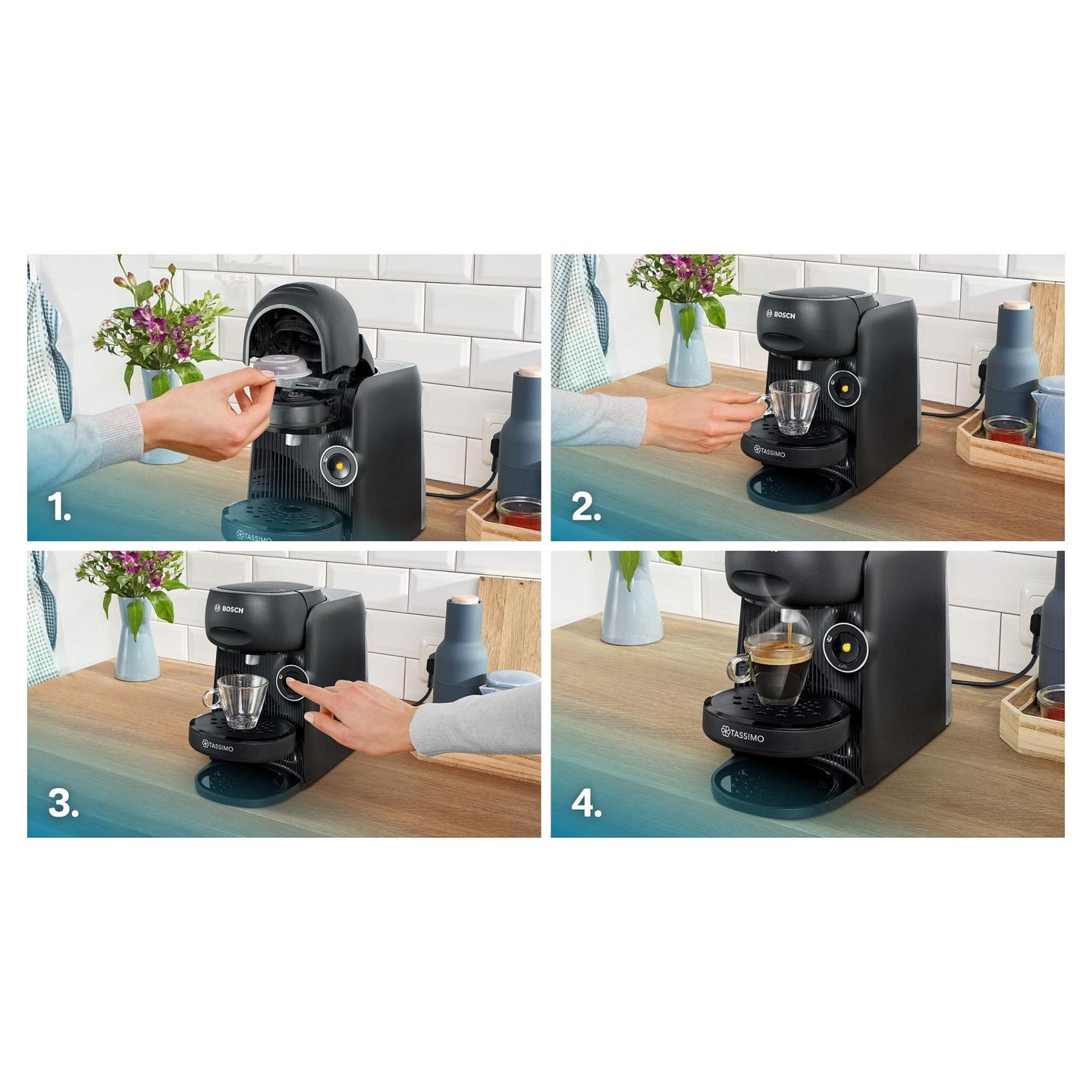 Aparat për Kafe me Kapsula Bosch TASSIMO FINESSE TAS162E, 1400 W, Rezervuar 0.7 L, INTELLIBREW – Zezë - 5