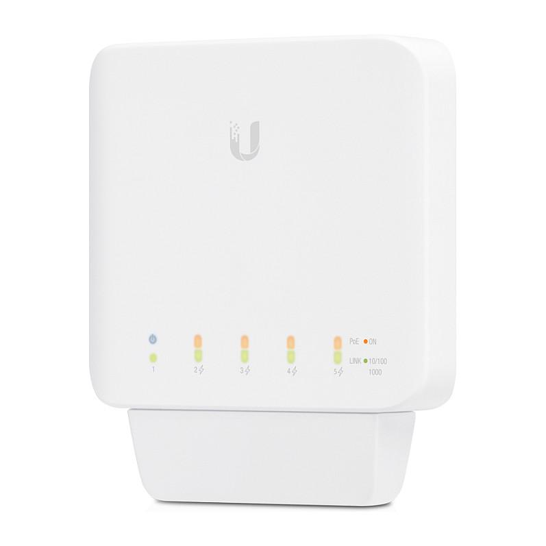 Switch Ubiquiti UniFi USW-Flex, 5x Gigabit Ethernet, 4x PoE+, Switching Capacity 10Gbps, Layer 2 Managed, Indoor/Outdoor - Bardhë