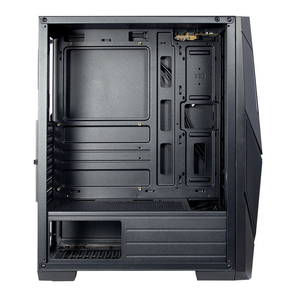 Kasë PC Inter-Tech IT-3303 Hornet / Midi Tower / ATX / 1x 120mm ARGB Fan / 2x 3.5" + 2x 2.5" Bay / Acrylic Side Panel - Zezë - 5
