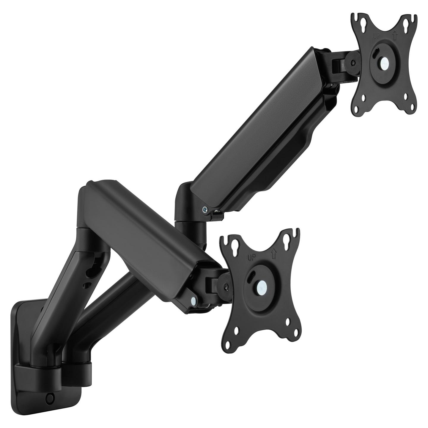 Mbajtëse Muri për Monitor Equip 650138 / 2 Monitorë / 17"-32" / 18kg / Full Motion / Tilt ±90° / Swivel ±90° - Zezë