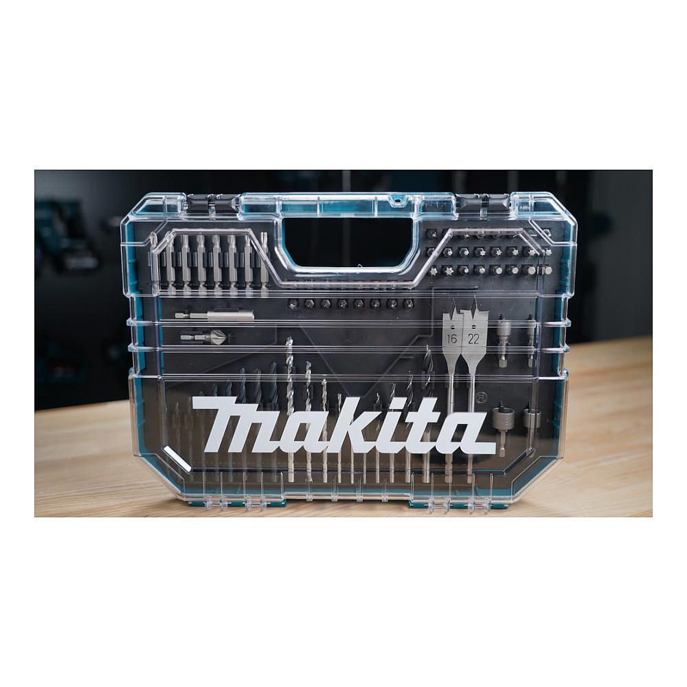 Set Burgjish dhe Bitesh Makita E-16988, 75 Pjesë, për Dru, Metal dhe Gur, me Kuti Organizimi - Blu/Transparente - 2