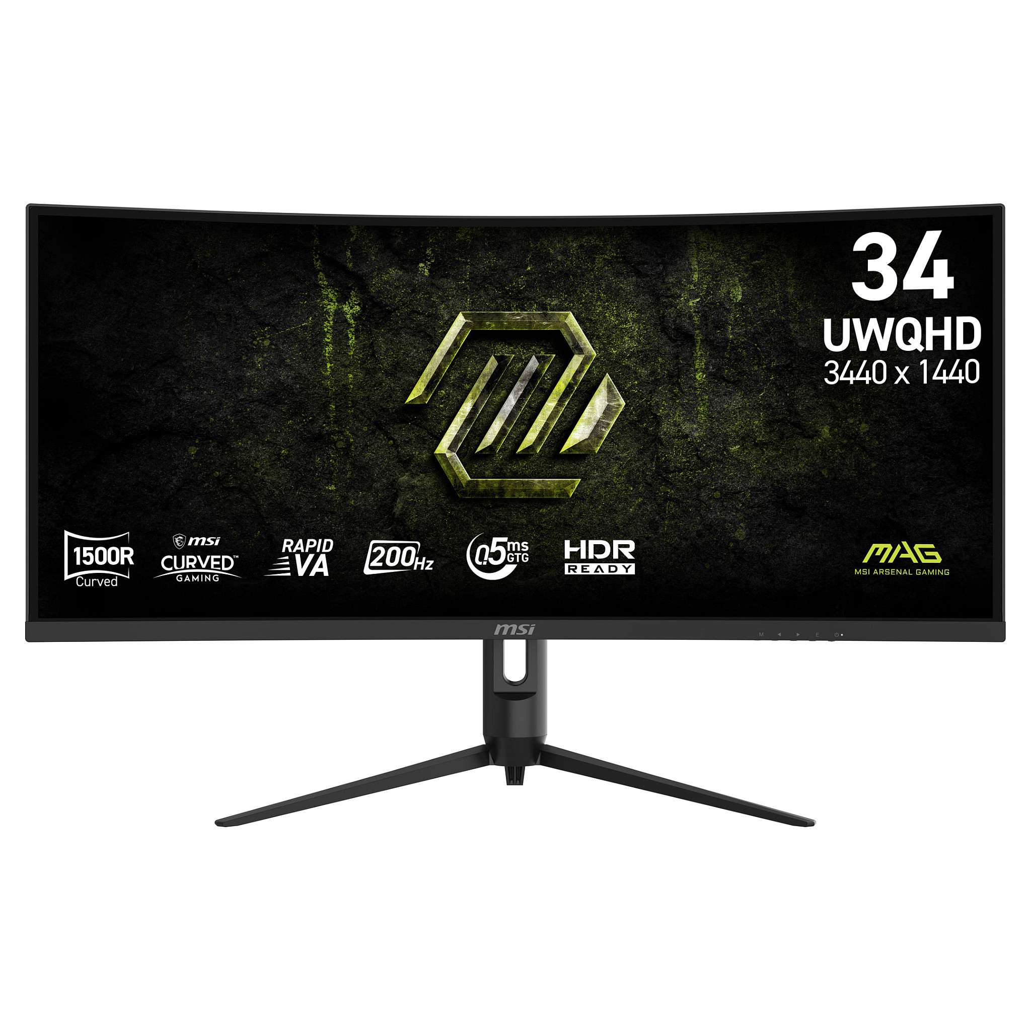 Monitor Gaming MSI MAG 342CQRF E20 / 34" / UWQHD Rapid VA Curved / 200Hz / 0.5ms / HDMI+DP - Zezë