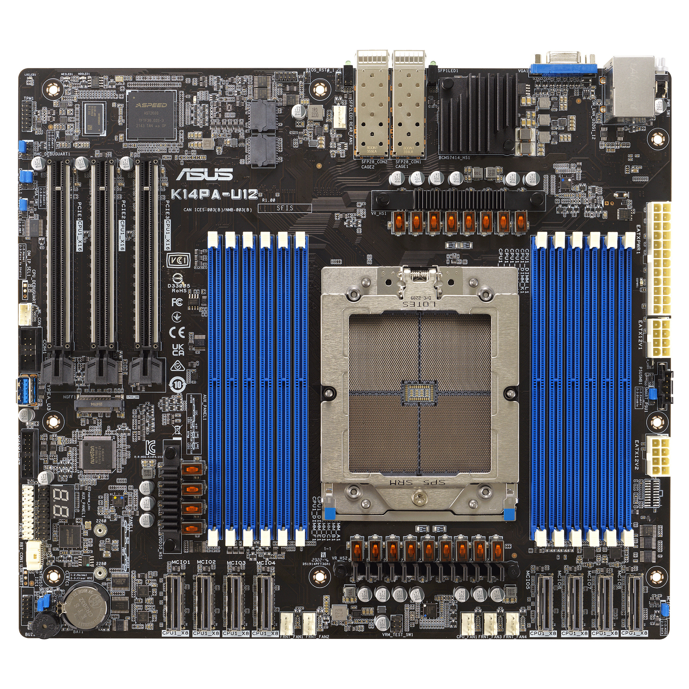 Pllakë Amë MB Server ASUS K14PA-U12/ASMB11 / LGA SP5 / DDR5 - 1