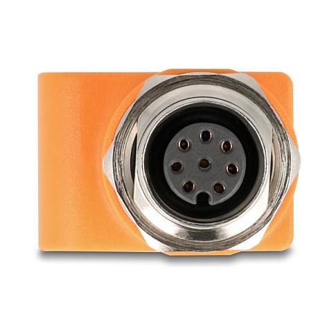 Adapter për Rrjet DeLOCK 60618, M12 A-koduar 8-pin Femër në RJ45 Femër, Cat.5e - Portokalli - 2