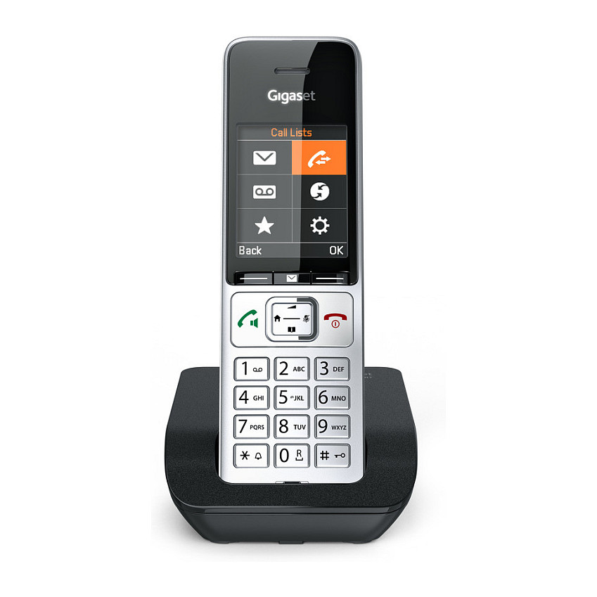 Telefon i thjeshtë Gigaset COMFORT 500 / 2.2" / DECT & Hands-Free - Zezë/Argjendtë