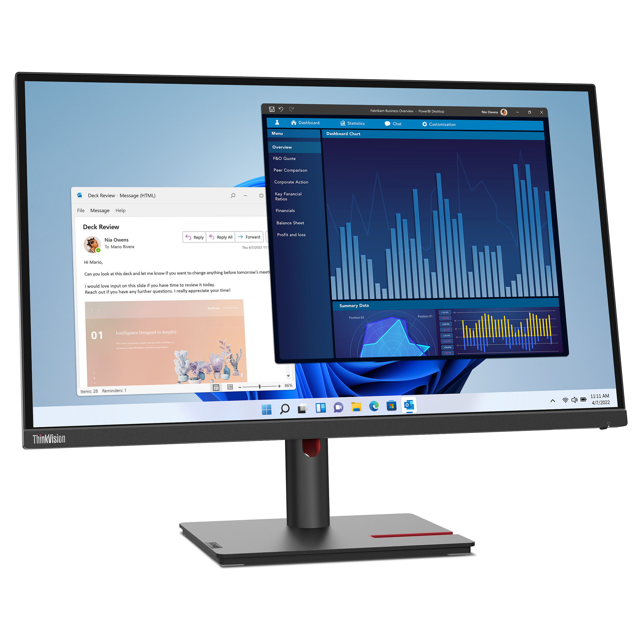 Monitor Lenovo ThinkVision T27p-30 / 27" 4K UHD / HDMI + DP +USB-C / e zezë - 7