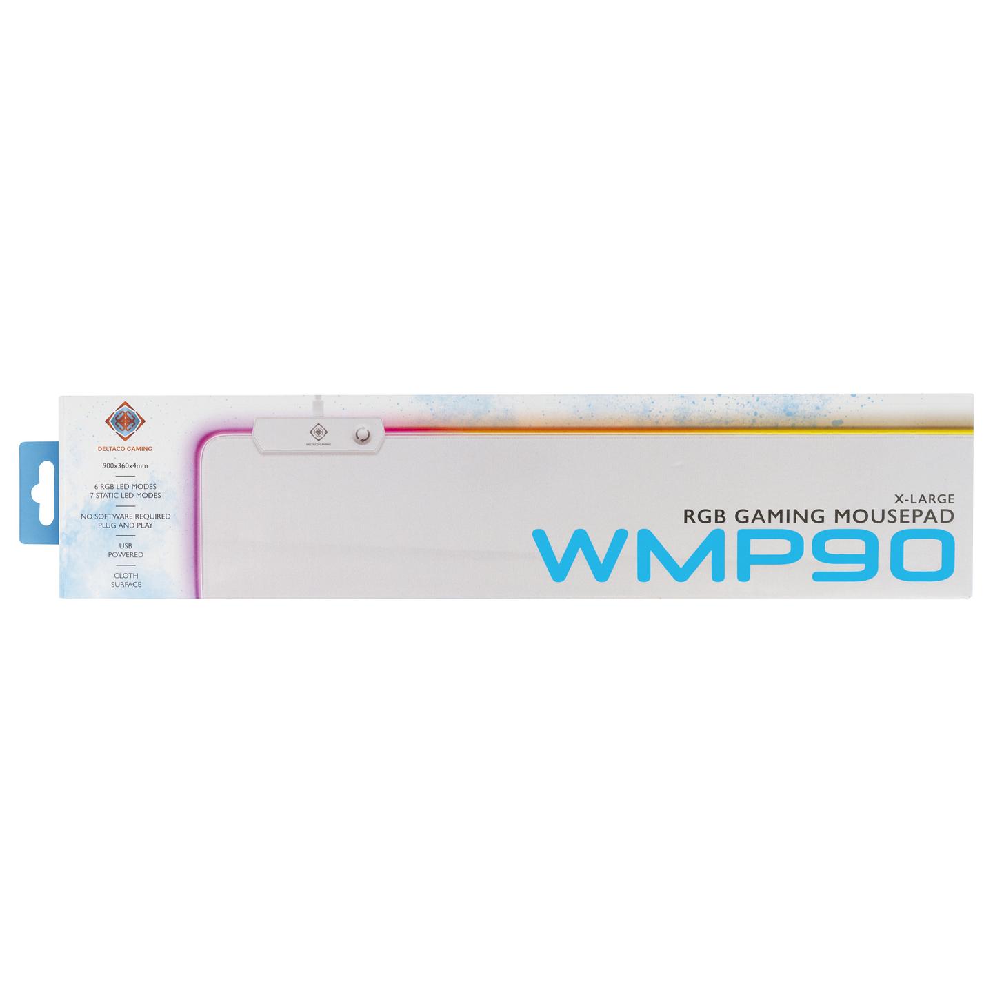 Mauspad Gaming Deltaco GAM-079-W RGB 900x360x4mm USB – Bardhë - 6