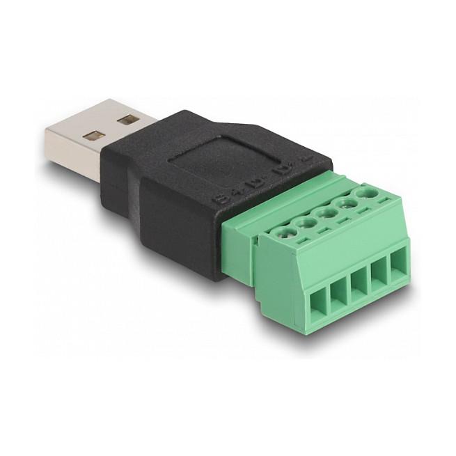 Kabllo & Adapter USB DeLOCK 65971 / USB-A në bllok terminalesh 5-pin / USB 2.0 - Zezë/Gjelbër