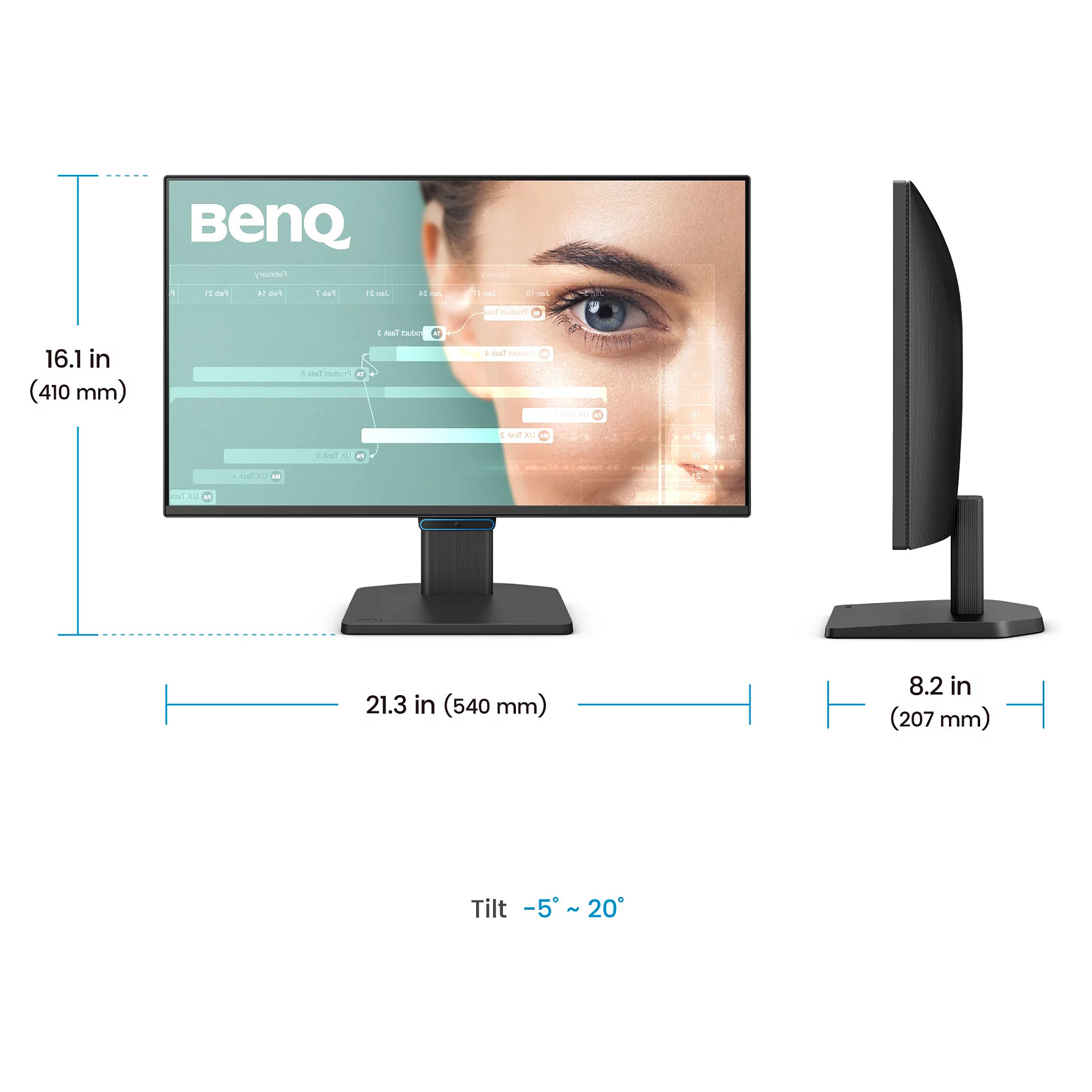 Monitor BenQ GW2490C / 23,8"/ Full HD IPS / 144Hz / 5ms / HDMI+USB+DP - Zezë - 4