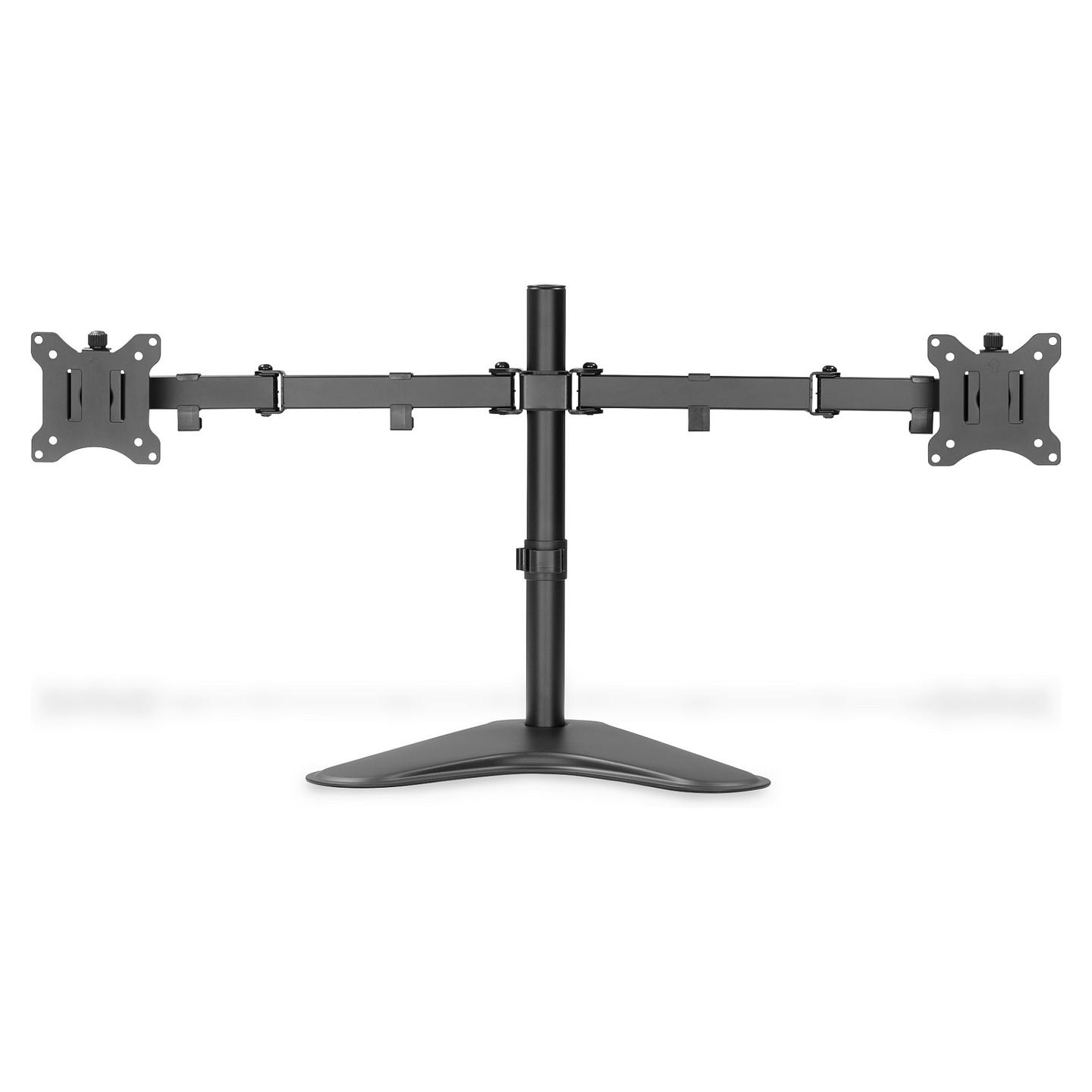 Mbajtëse për Monitor / 2 Monitorë / 15"-32" / 8kg për Monitor / VESA 75x75-100x100 / Tavolinë / Rregullim në Lartësi - Zezë - 10