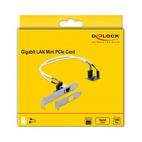Karta të Rrjetit Delock 95265 / Mini PCIe 1.1 / 1x Gigabit LAN RJ45 / 1000Mbps / Realtek RTL8111H / Low Profile - 2