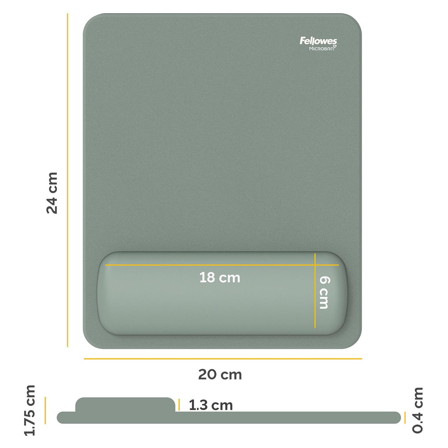 Mauspad Fellowes Breyta / Mbështetje për Kyçin e Dorës / HEX Cushion / 240 × 200 mm / Sage – Gjelbër - 2