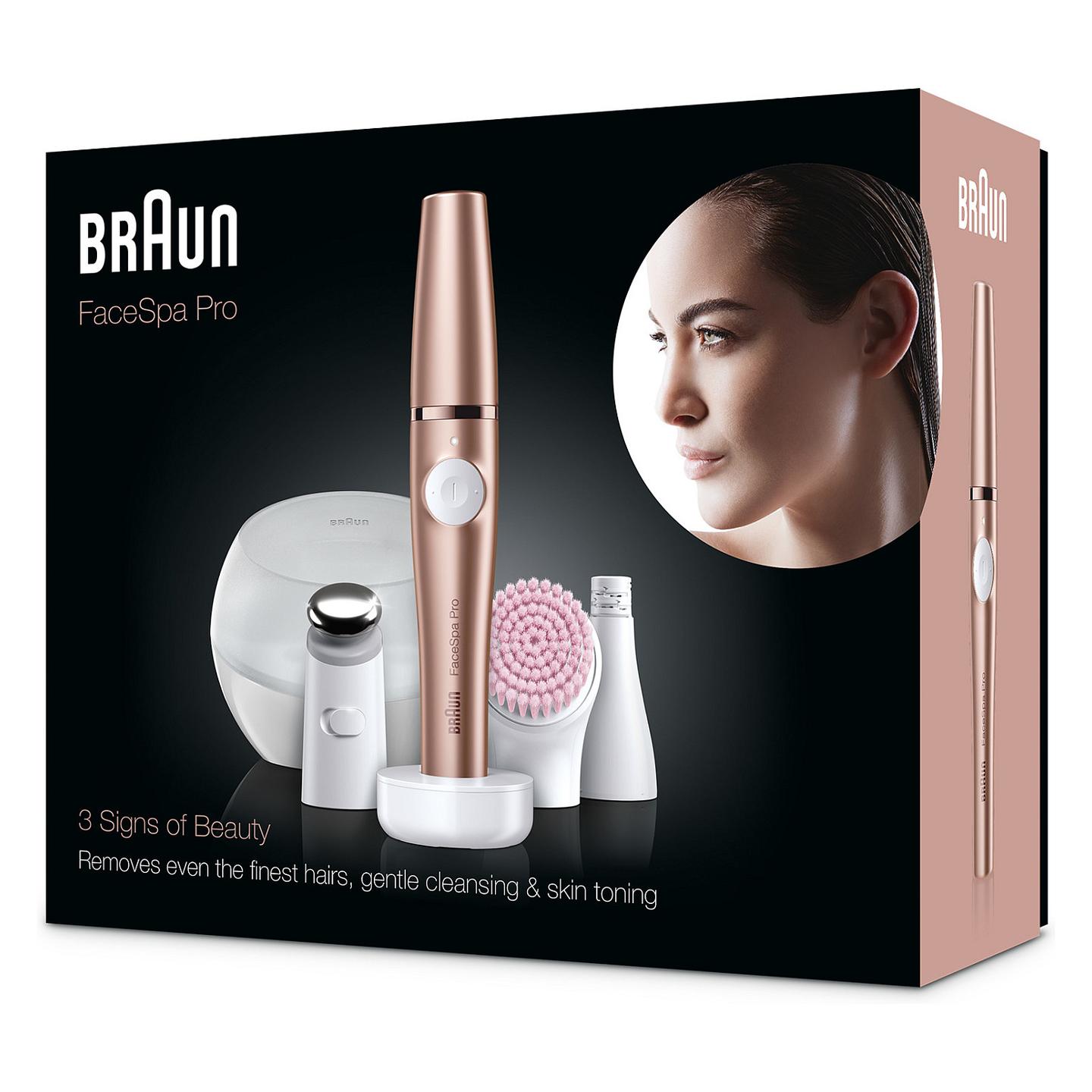 Makinë Depilimi për Fytyrë Braun FaceSpa Pro 921, 3 në 1, Depilim, Pastrim dhe Masazh - Bardhë , Bronzë - 5