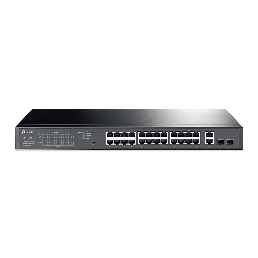 TP-Link TL-SG1428PE 28-Port Gigabit PoE+ Switch, 24-Port PoE+, 250W Budget, 2x SFP, Easy Smart Managed - 1