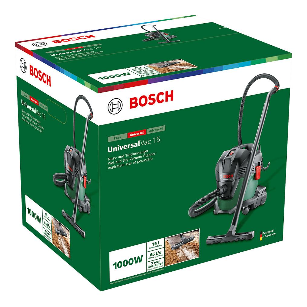 Fshesë Elektrike Bosch UniversalVac 15 / E Thatë & E Lagësht / 1000 W / 15 L - Zezë/Gjelbër - 3