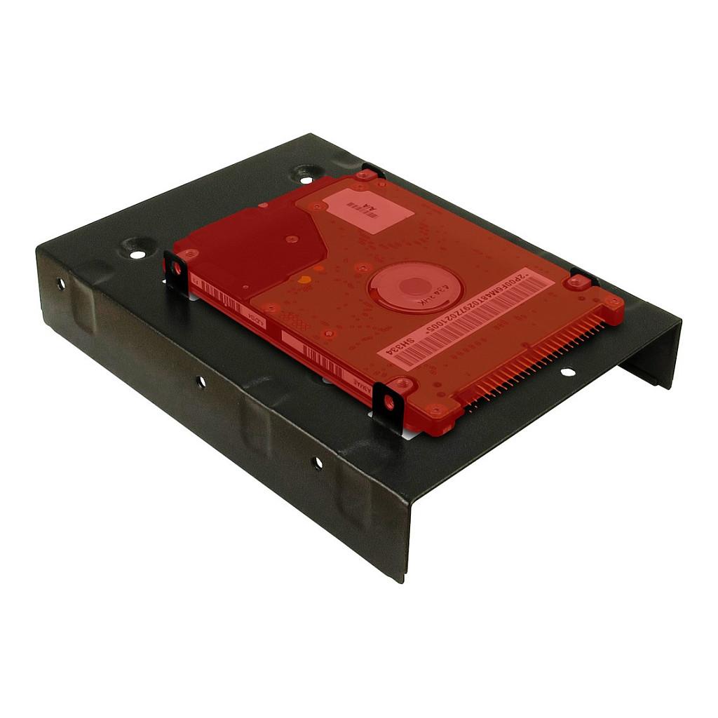 Këllëf për disqe Inter-Tech 88885232, 2x 2.5", për 1x 3.5", çelik - Zezë - 2