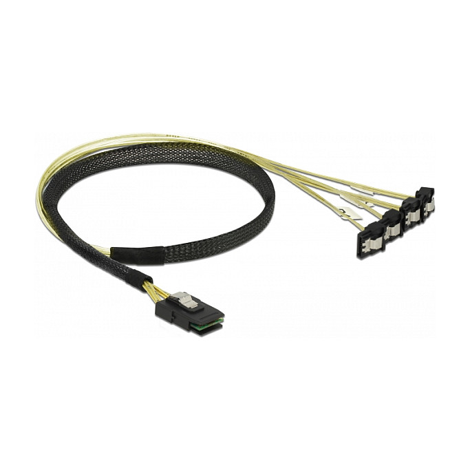 Kabllo Delock Mini SAS SFF-8087 në 4× SATA 7-pin / 0.5m