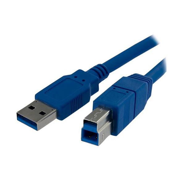 Kabllo USB StarTech.com USB3SAB1M, USB 3.0, USB-A Mashkull në USB-B Mashkull, 5Gbps, 1m - Blu