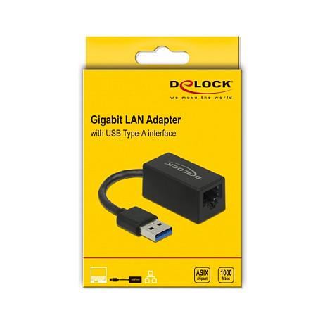 Adapter Rrjeti USB DeLOCK 66039 / USB Type-A / Gigabit LAN / RJ45 / USB 5 Gbps / ASIX AX88179A / 9 cm - Zezë - 2