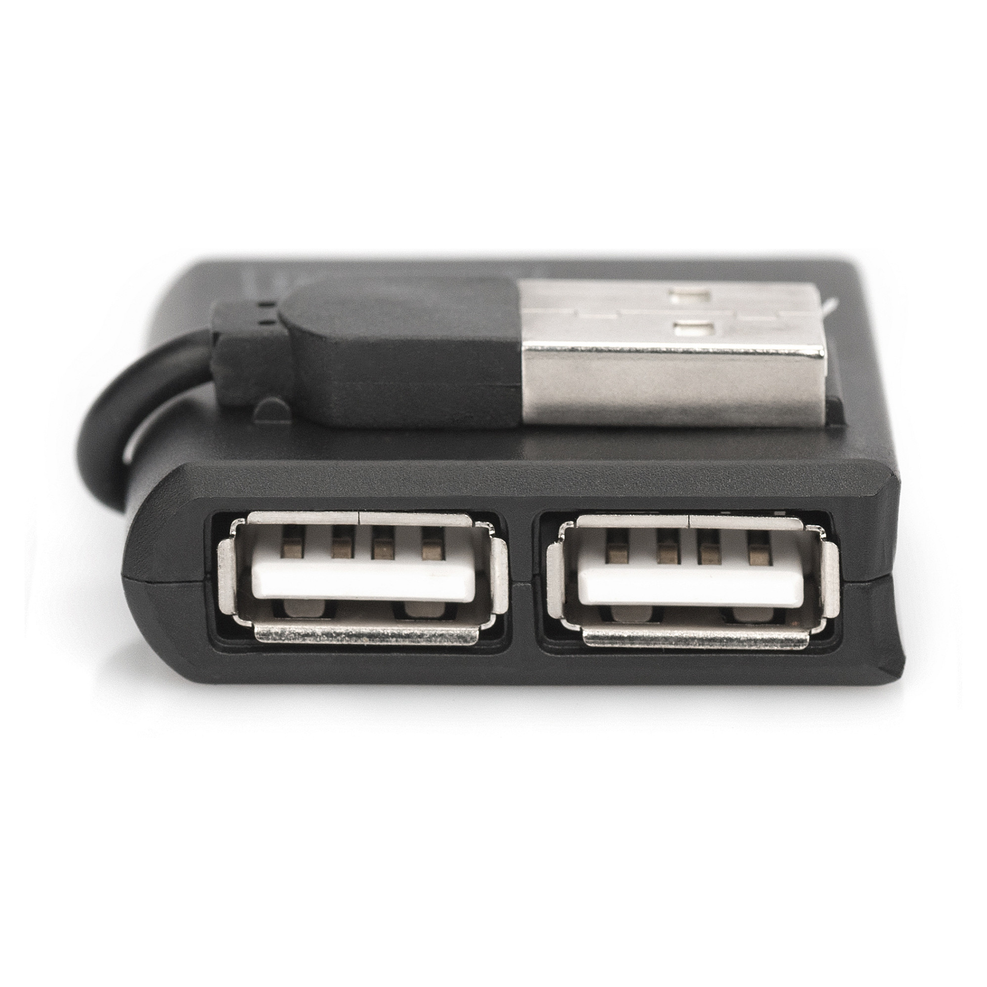 HUB USB 2.0 DIGITUS / 4‑Port (4x A2.0) / Kabllo e integruar - Zezë - 2
