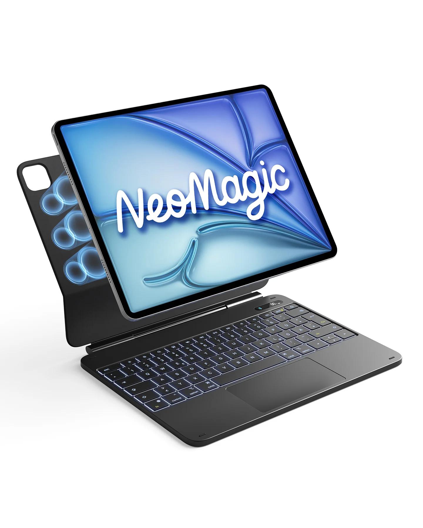 Tastierë për iPad Inateck NeoMagic KB903-13A, QWERTZ, Bluetooth, RGB, Trackpad, për iPad Air 13"/iPad Pro 12.9" - Bardhë