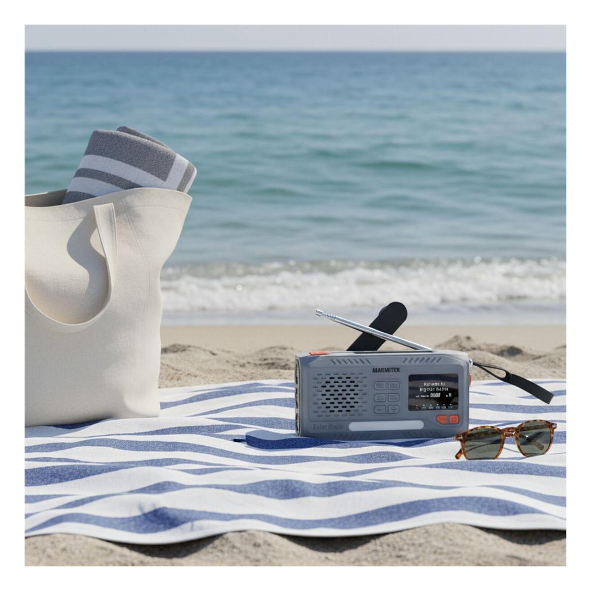 Radio portative Marmitek RESQ 100, DAB, DAB+, FM, 3 W RMS, Ekran LCD, Dalje për kufje 3,5 mm, USB-C, Me kurdisje - Gri e çelët - 6