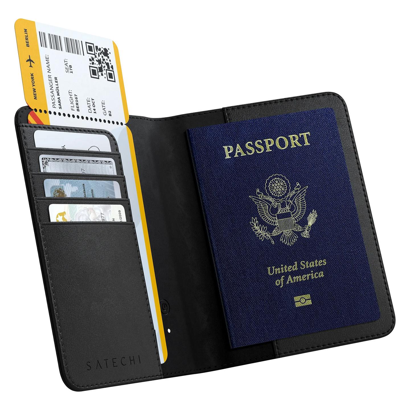 Mbajtëse Pasaporte Satechi ST-VPCK / Find My / RFID / Bluetooth 5.2 - Zezë - 4