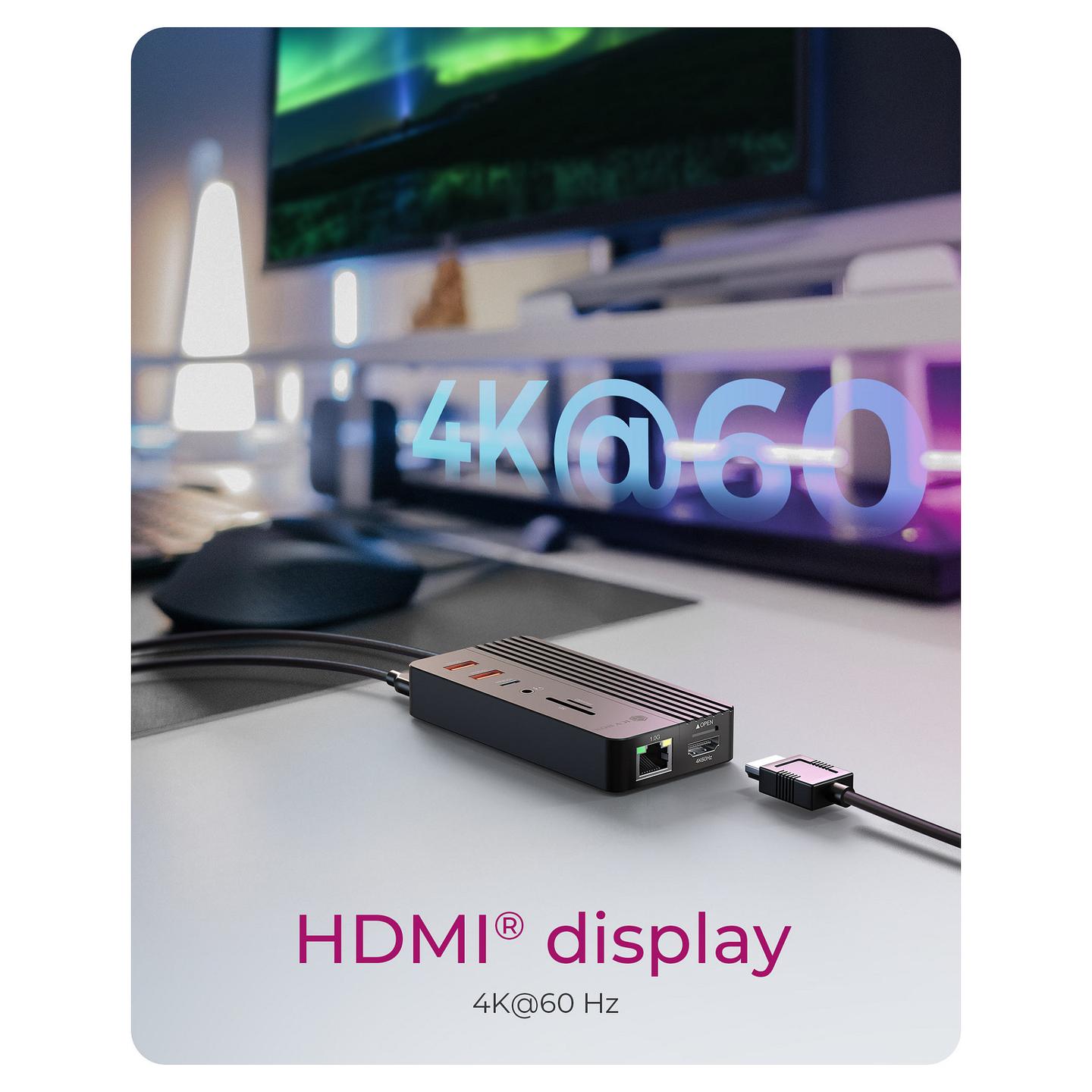 Docking Station ICY BOX IB-DK4072M-CU31 / M.2 NVMe / 2x USB-A / HDMI 4K / USB-C 10Gbps / SD+ microSD / USB-C 100W PD – Zezë - 3