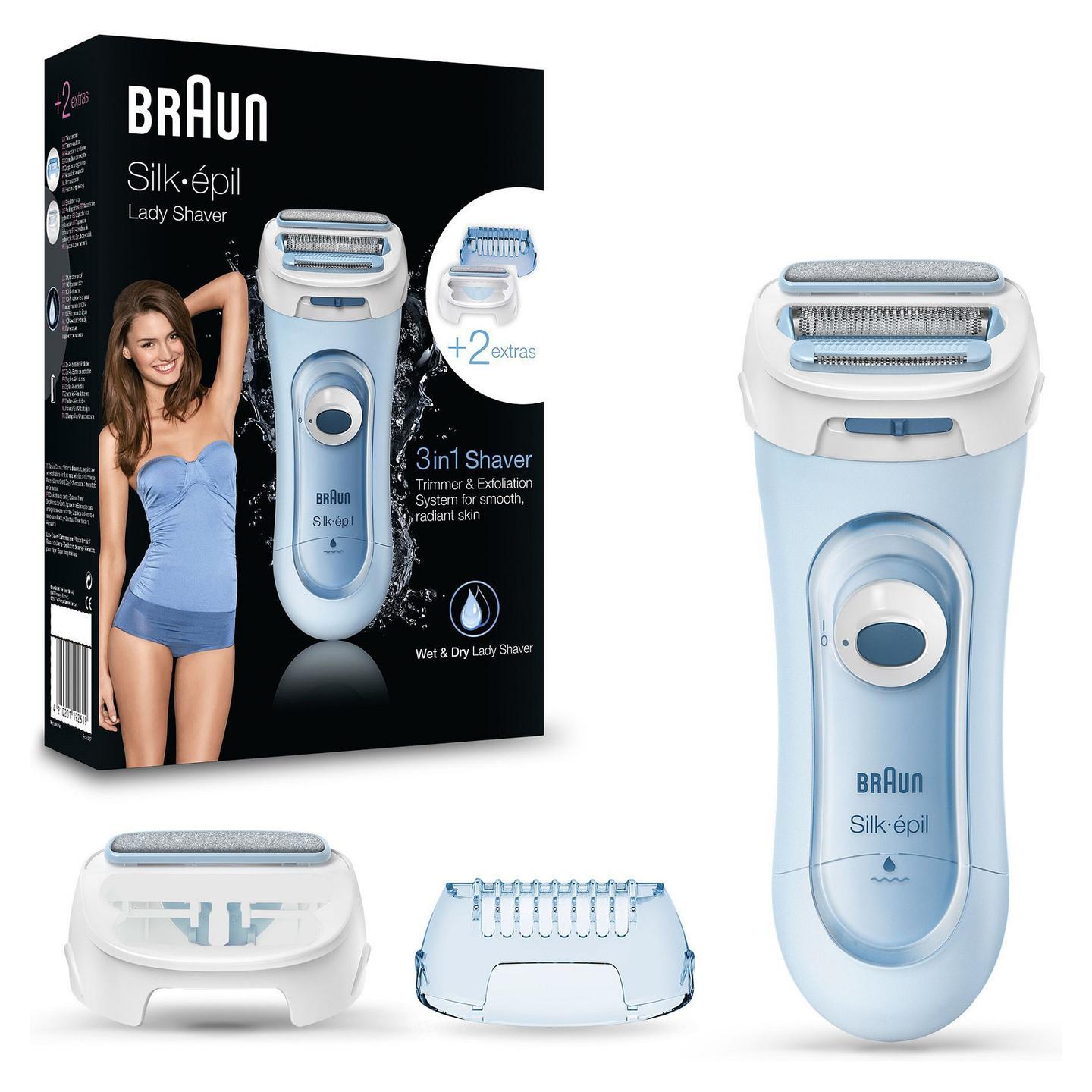 Makinë e rrojës për femra Braun Silk-épil 5-160 / Wet & Dry / 3-në-1 / Bikini Trimmer / Eksfolim – Blu - 3