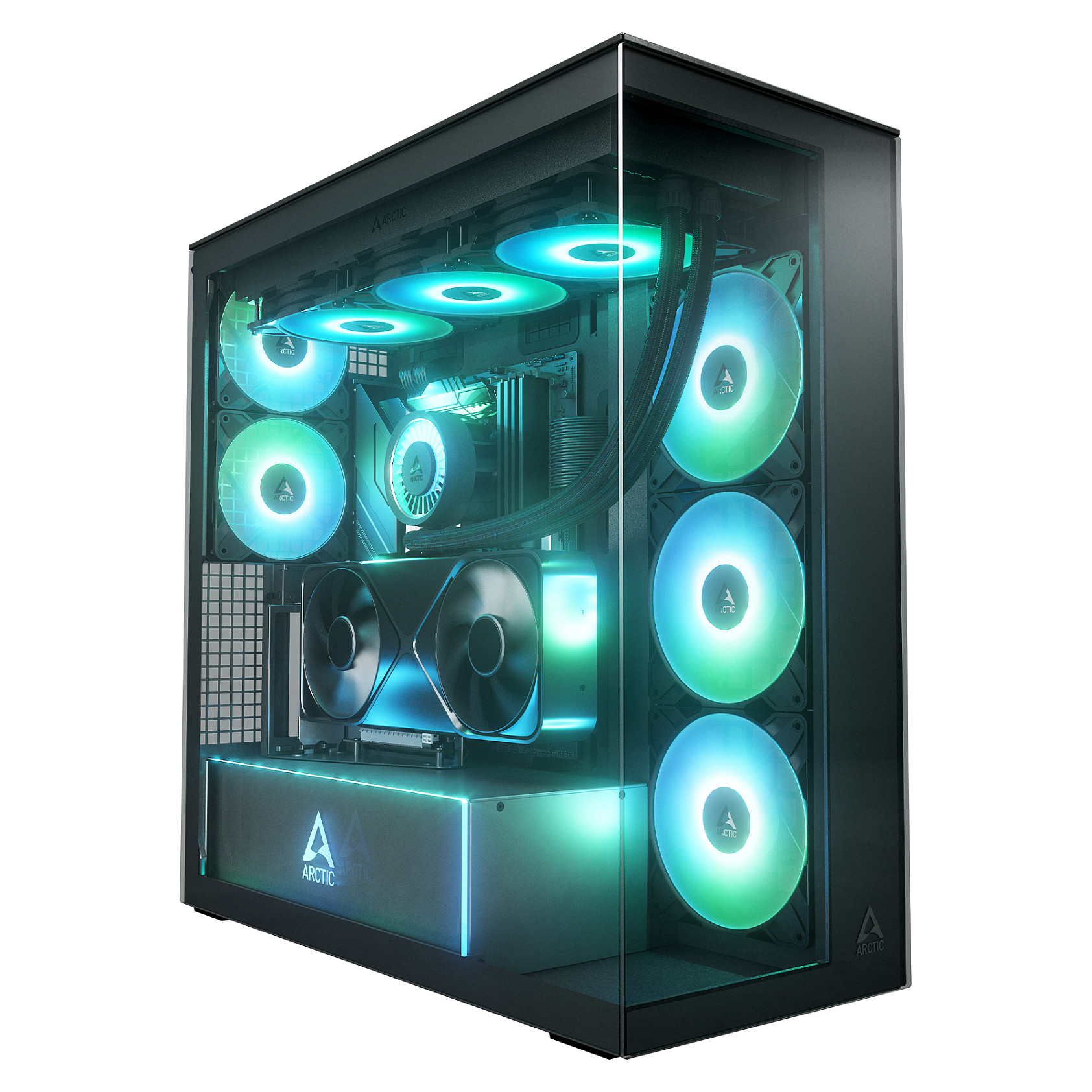 Kasë Tower Arctic Xtender TG / Mirror Window, GPU Vertical Mount – Zezë - 1