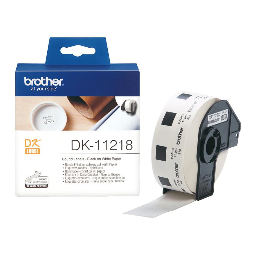 Etiketa për Printer Brother DK-11218 / Ø 24 mm / 1000 copë - Bardhë