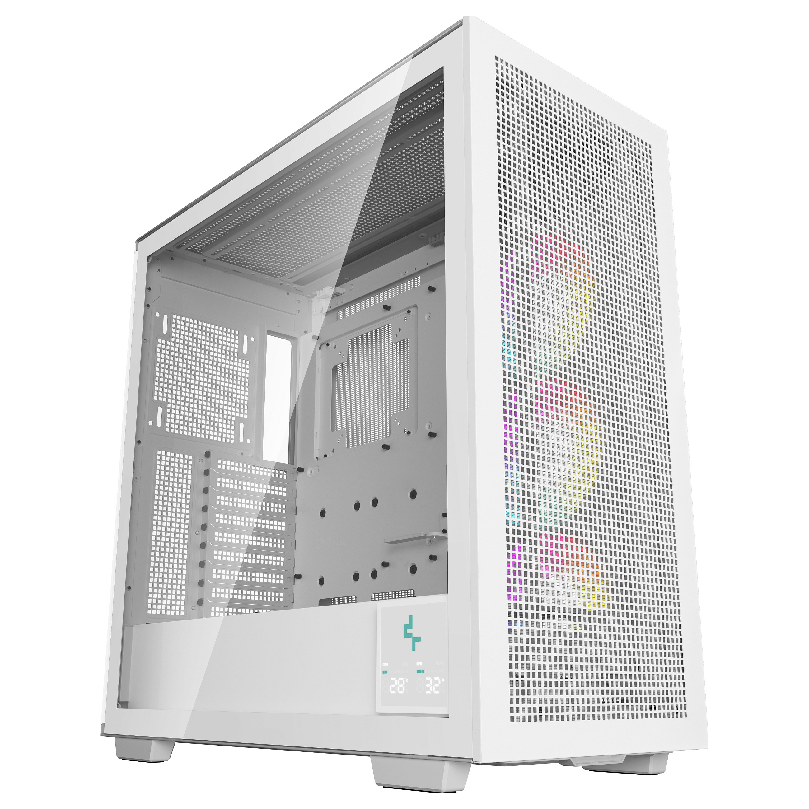 Kasë PC DeepCool Morpheus / Tower / E-ATX / 3x 120mm + 3x 140mm + 2x 180mm + 2x 200mm Fan Support / Tempered Glass / 420mm Radiator / ARGB / Digital Display - Bardhë