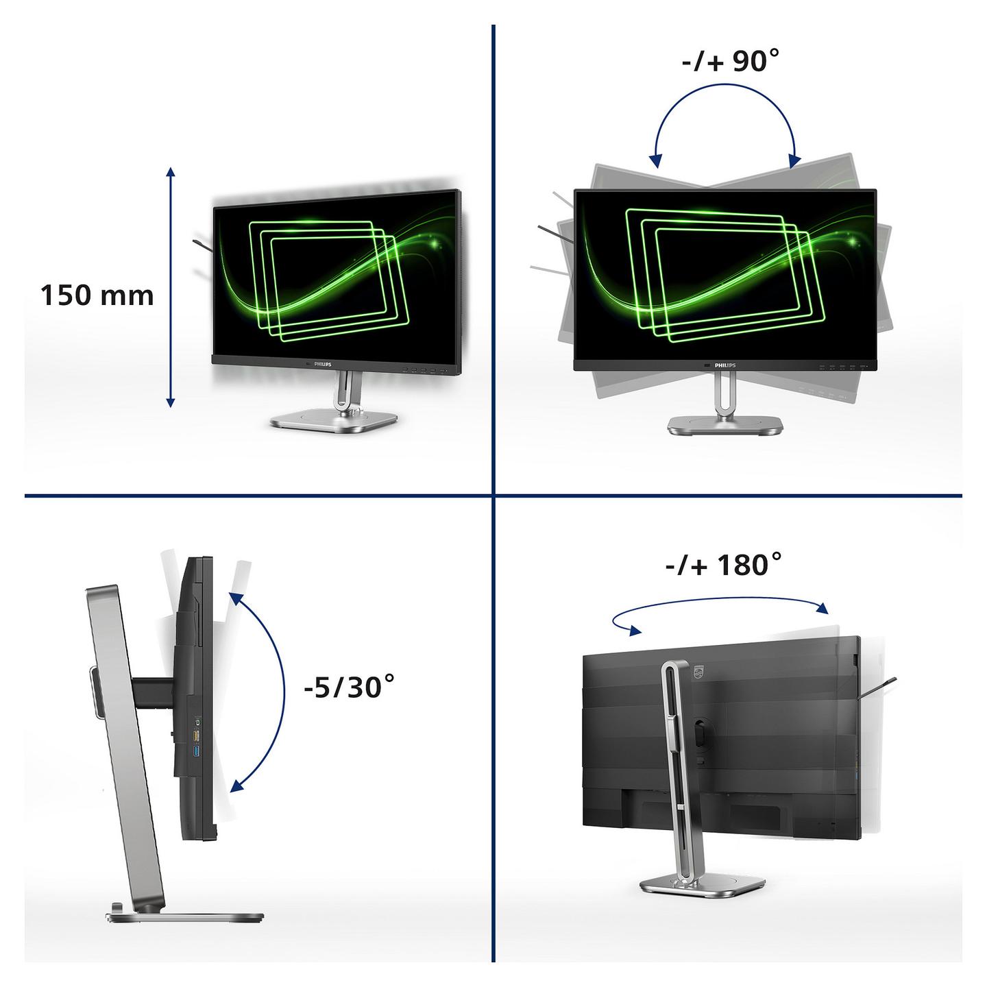 Monitor Philips 5000 Series 24B2G5200, 23.8", Full HD IPS, 100Hz, 4ms, HDMI+DP+VGA+USB - Zezë - 10