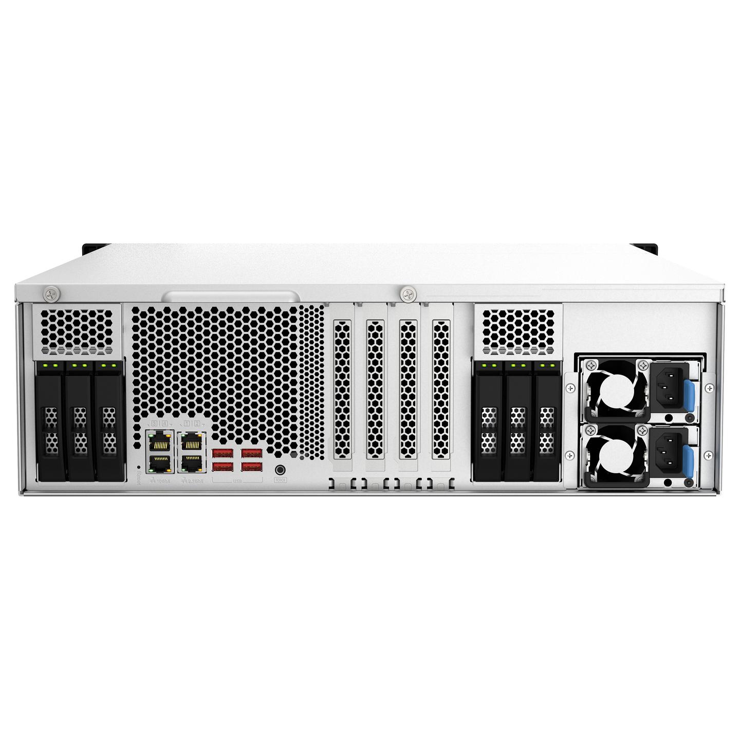 QNAP TS-h2287XU-RP-E2336-32G, Server NAS Rack 3U, 22-Bay (16× 3.5″ HDD + 6× 2.5″ SSD), Intel Xeon E-2336 6-Core, 32GB ECC DDR4, 2× 10GbE + 2× 2.5GbE, 2× 550W Redundant PSU - 6